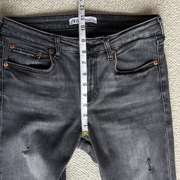 Zara Black Washed Jeans Distressed Size 6 - Picture 9 of 10